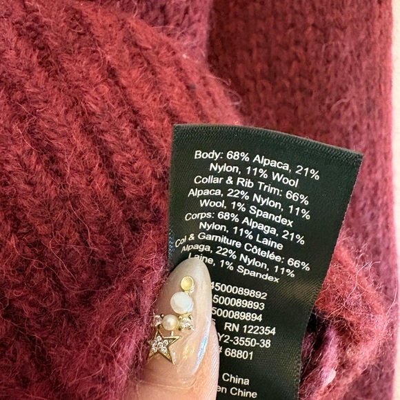 Talula V-Neck Button Cardigan in Wine - Picture 3 of 6